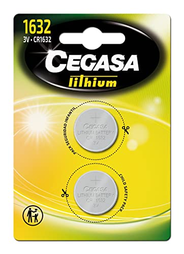 Cegasa CR1632 – Pack 2 Lithium Knopf Batterien, Grün von cegasa