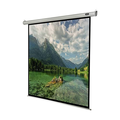 100" Zoll Motor-Leinwand celexon Economy 1:1 | 180x180cm | 4K Full HD 3D | elektrisch, mit Fernbedienung; für Heim-Kinos oder Büro-Präsentationen mit Beamer-Projektoren | zur Decken-/ Wand-Montage von celexon