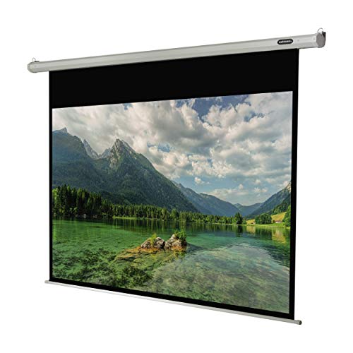 100" Zoll Motor-Leinwand celexon Economy 16:9 | 220x124cm | 4K Full HD 3D | elektrisch, mit Fernbedienung; für Heim-Kinos oder Büro-Präsentationen mit Beamer-Projektoren | zur Decken-/ Wand-Montage von celexon