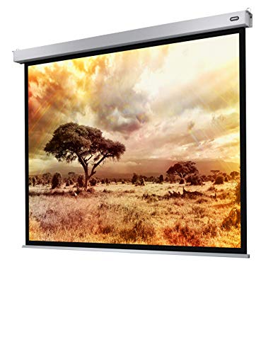 110" Zoll Motor-Leinwand celexon Pro Plus 4:3 | 220x165 cm weiß | 4K Full HD 3D | elektrisch, mit Fernbedienung; für Heim-Kinos & Büro-Präsentationen mit Beamer-Projektoren | zur Decken-/ Wand-Montage von celexon