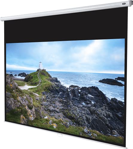 130" Zoll Rollo-Leinwand celexon Economy 16:9 | 280x158cm | 4K Full HD 3D | ausziehbare Leinwand für Heim-Kinos & Büro-Präsentationen mit Beamer-Projektoren | Decken- & Wand-Montage oder zum Aufhängen von celexon