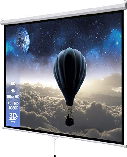 135" Zoll Rollo-Leinwand celexon Basic 1:1 | 240x240cm | 4K Full HD 3D | ausziehbare Beamer-Leinwand für Büro-Präsentationen oder Ihr Heimkino | Decken- & Wand-Montage | wählbare Größen/Modelle von celexon