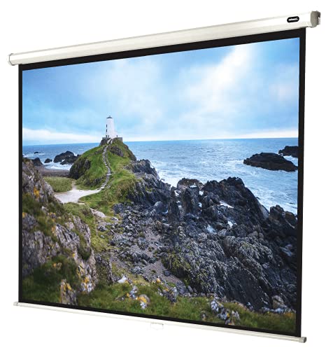 80" Zoll Rollo-Leinwand celexon Economy 4:3 | 160x120cm | 4K Full HD 3D | ausziehbare Leinwand für Heim-Kinos & Büro-Präsentationen mit Beamer-Projektoren | Decken- & Wand-Montage oder zum Aufhängen von celexon