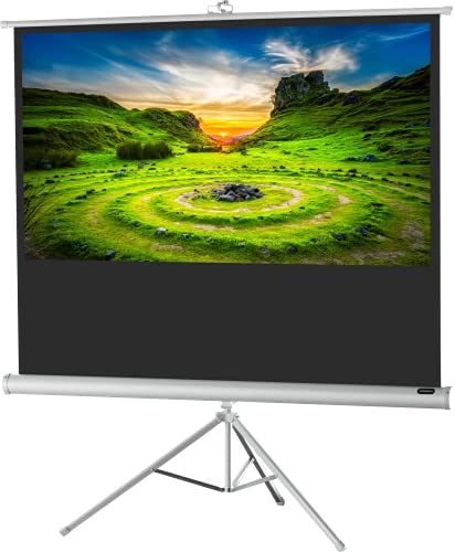 85" Zoll Stativ-Leinwand celexon Economy 16:9 | 184x104cm weiß | 4K Full HD 3D | mobil, transportabel; für Heim-Kinos oder Büro-Präsentationen mit Beamer-Projektoren | mit Tragegriff und Stativfuß von celexon