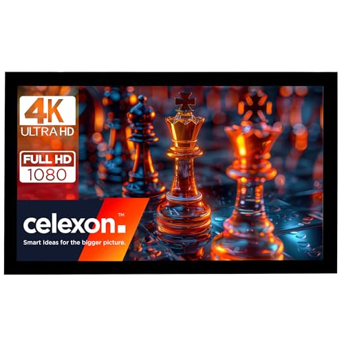 celexon Basic Rahmen-Leinwand 90" | 200x113 cm 16:9 | 4K Full HD 3D | Beamerleinwand mit Stecksystem für Heimkino | stramm gespanntes Tuch für sehr Gute Planlage | Projektionsleinwand zur Wandmontage celexon Basic Rahmen-Leinwand 90" | 200x113 cm 16:9 | 4K Full HD 3D | Beamerleinwand mit Stecksystem für Heimkino | stramm gespanntes Tuch für sehr Gute Planlage | Projektionsleinwand zur Wandmontage von celexon