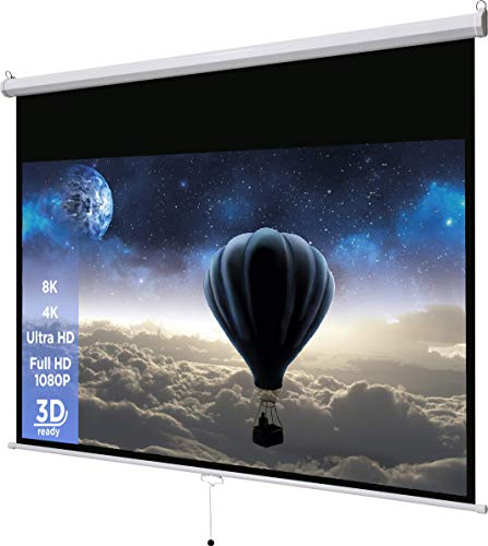 90" Zoll Rollo-Leinwand celexon Basic 16:9 | 200x113cm | 4K Full HD 3D | ausziehbare Beamer-Leinwand für Büro-Präsentationen oder Ihr Heimkino | Decken- & Wand-Montage | wählbare Größen/Modelle von celexon