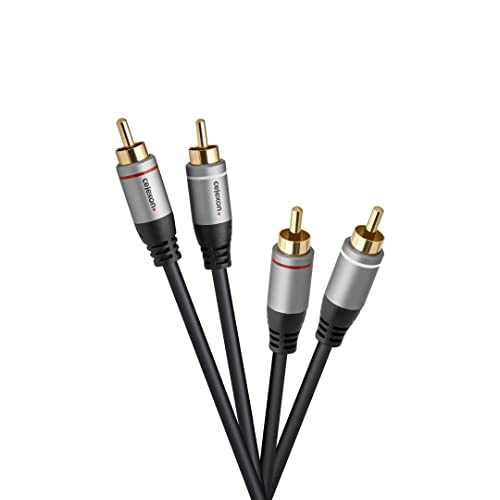 celexon 2x Cinch Stereo Audiokabel 1,0m - 2x Cinch Stecker auf 2x Cinch Stecker - Plug & Play - Professional Line von celexon