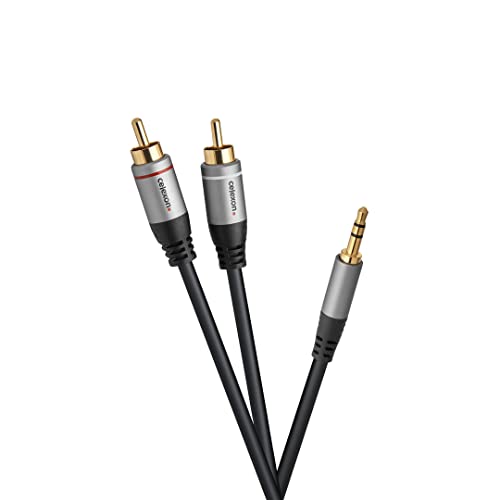 celexon 2x Cinch auf 3,5mm Stereo Klinke Audiokabel 10,0m - Plug & Play - Professional Line von celexon