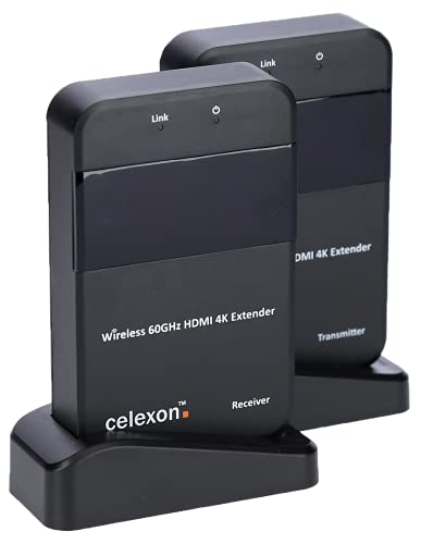 celexon Expert HDMI-Funk-Set WHD30M kabellose Medienübertragung über bis zu 30m - 4K UHD Auflösung - 3D, WiHD 1.1, Dolby True HD, DTS-HD, LPCM. von celexon