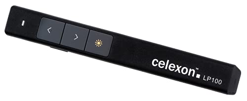 celexon Laser-Pointer Economy LP100 - bis 200m - nur 18,6g - Präsentations-Fernbedienung - Laserklasse 2 - ideal für Unternehmen und Schule von celexon