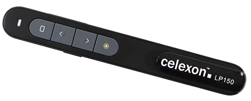 celexon Laser-Pointer Professional LP150 - bis 200m - nur 21,7g - Präsentations-Fernbedienung - Laserklasse 2 - ideal für Unternehmen und Schule von celexon