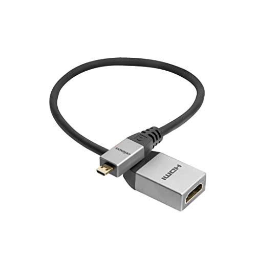 celexon Micro HDMI auf HDMI M/F Adapter mit Ethernet - 2.0a/b - 0,25cm - HDMI-D (Micro) auf HDMI-A - 18Gps 4K, UHD, 4096x2160p @60Hz, 8 Bit, HDR - Plug&Play - Professional Line von celexon