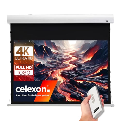 celexon HomeCinema Tension-Motor-Leinwand 90" | 200x113 cm 16:9 | elektrische 4K, Full-HD Beamer-Projektions-Leinwand mit Seilspannsystem für eine optimal Ebene Planlage | zur Decken-/Wand-Montage celexon HomeCinema Tension-Motor-Leinwand 90" | 200x113 cm 16:9 | elektrische 4K, Full-HD Beamer-Projektions-Leinwand mit Seilspannsystem für eine optimal Ebene Planlage | zur Decken-/Wand-Montage von celexon