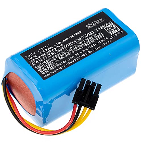 cellePhone Akku Li-Ion kompatibel mit Proscenic Cocoa Smart 780T 790T - Summer P1s P2s P3 (Ersatz für VR1717) - 2600mAh / 14,8V von cellePhone mobile generation