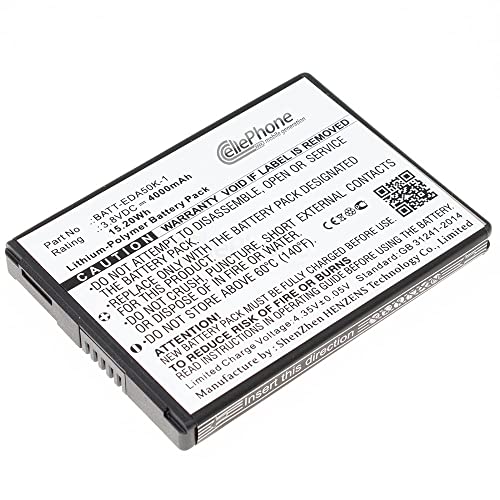 cellePhone Akku Li-Polymer kompatibel mit Honeywell ScanPal EDA40 EDA50 EDA50hc EDA50K (Ersatz für BATT-EDA50K-1) - 4000mAh von cellePhone mobile generation