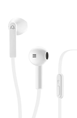 AQL Loud | Kabel Kopfhörer | Soft Touch Headphones Wired Anti-Tangle Wired Earphones für Smartphones – Stereo – 3,5 mm Klinke – Weiß von cellularline