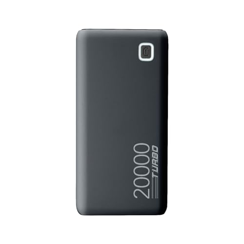 Cellularline - Essence Turbo 20000 - Tragbares Ladegerät 20000 mAh, Leistungsabgabe 20 W - Schnellladung - Soft-Touch-Oberfläche - Grau von cellularline