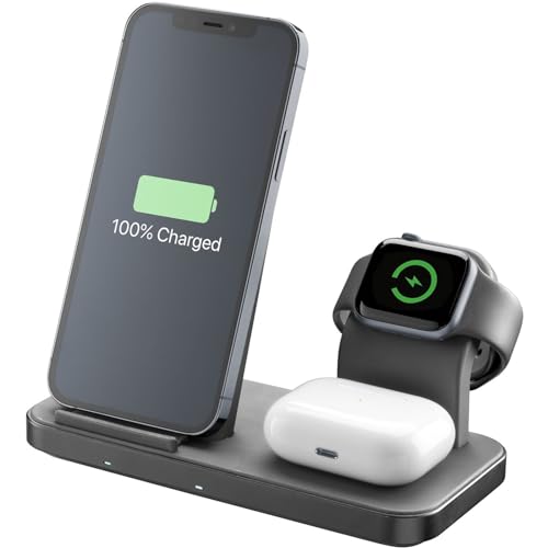 Cellularline | Netzwerk-Ladegerät | Kabelloser 3in1-Ladeständer für Apple-Geräte - für iPhone mit 7,5 W Output - Wireless Laden für AirPods Cellularline | Netzwerk-Ladegerät | Kabelloser 3in1-Ladeständer für Apple-Geräte - für iPhone mit 7,5 W Output - Wireless Laden für AirPods von cellularline