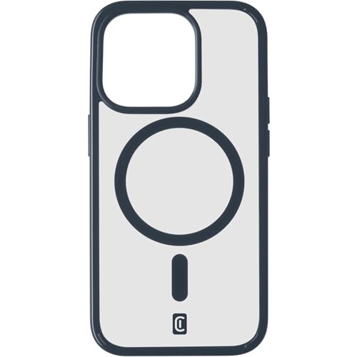 cellularline - Pop Mag - iPhone 15 Pro - Transparente Hülle mit farbigen Kanten Kompatibel mit MagSafe Ecosystem - Geschützte Kanten, Tasten und Anschlüsse - Blau von cellularline