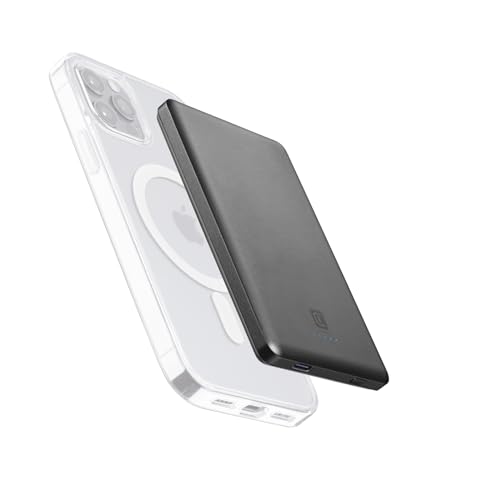 Cellularline - Power Bank MAG LITE 5000-5000mAh drahtloses tragbares Ladegerät - Mag Safe Technologie - drahtlose Aufladung 7.5W - Grau Cellularline - Power Bank MAG LITE 5000-5000mAh drahtloses tragbares Ladegerät - Mag Safe Technologie - drahtlose Aufladung 7.5W - Grau von cellularline