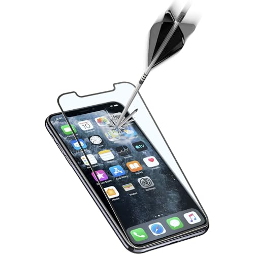 cellularline Second Glass Ultra Kapseln – iPhone XS Max Hartglas Ultra Robust von Rand zu Kante Schwarz Transparent von cellularline