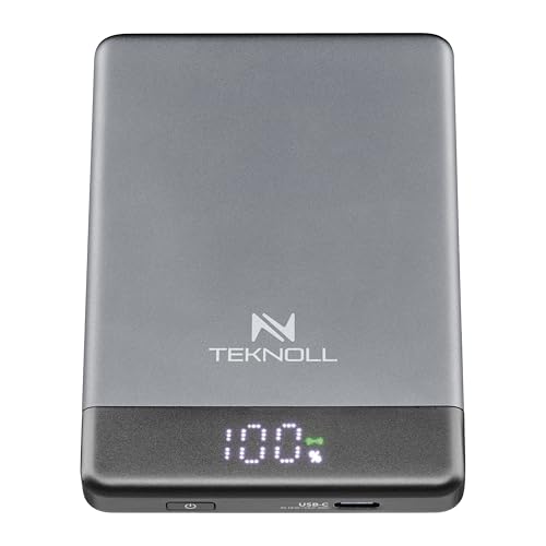 TEKNOLL Power Bank 5000mAh MagSafe, Wireless 10W und USB-C 20W PD, Tragbare Batterie mit LED-Display, Magnetisches Laden für iPhone und kompatible Smartphones, Kompaktes und Leichtes Design TEKNOLL Power Bank 5000mAh MagSafe, Wireless 10W und USB-C 20W PD, Tragbare Batterie mit LED-Display, Magnetisches Laden für iPhone und kompatible Smartphones, Kompaktes und Leichtes Design von Teknoll