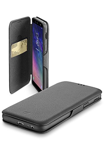 cellularline BOOKCLUTCHGALA618K Bookstyle Tasche für Samsung Galaxy A6 (2018) schwarz von cellularline