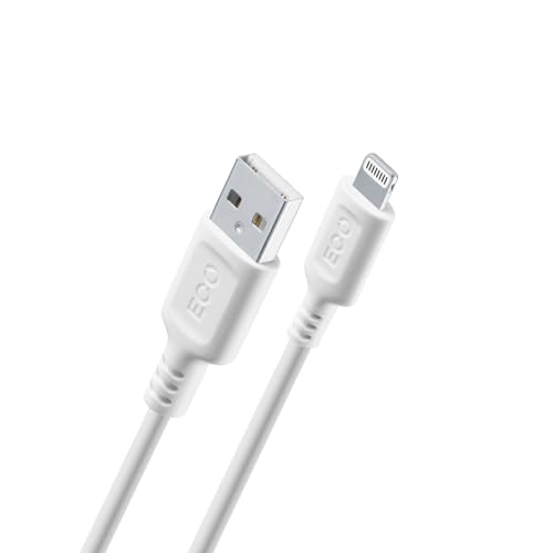 cellularline - Become Eco Kabel USB zu Lightning - Kompatibilität: iPhone - Länge 100 cm - Aus biologisch abbaubaren Materialien hergestellt - Weiß von cellularline