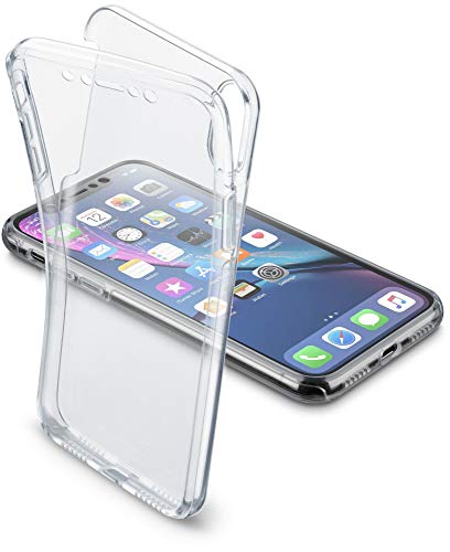 cellularline Clear Touch Schutzhülle für iPhone XR Transparent zum Schutz des Displays und der Rückseite von 360° von cellularline