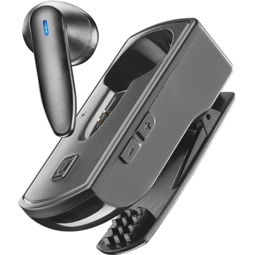 cellularline | Clip PRO | Mono-Bluetooth-Headset mit Clip-Ladestation - Total Play Time 30h - Charging Time 1.5h - Lösungsschlüssel - Tasten zur Lautstärkeregelung - Schwarz cellularline | Clip PRO | Mono-Bluetooth-Headset mit Clip-Ladestation - Total Play Time 30h - Charging Time 1.5h - Lösungsschlüssel - Tasten zur Lautstärkeregelung - Schwarz von cellularline