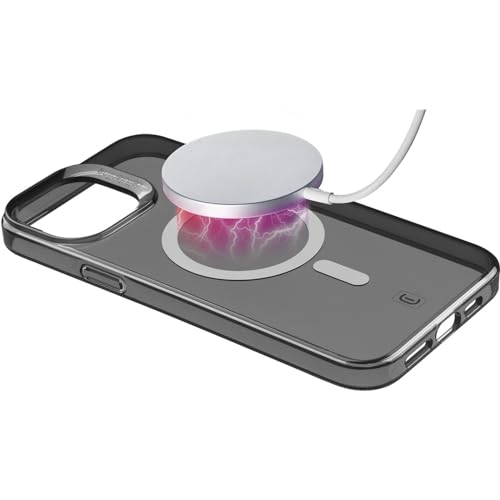 cellularline - Gloss Mag - iPhone 15 Pro Max - Schutzhülle mit Magneten zum Aufladen und Befestigen an MagSafe Netzteil - Schwarz von cellularline