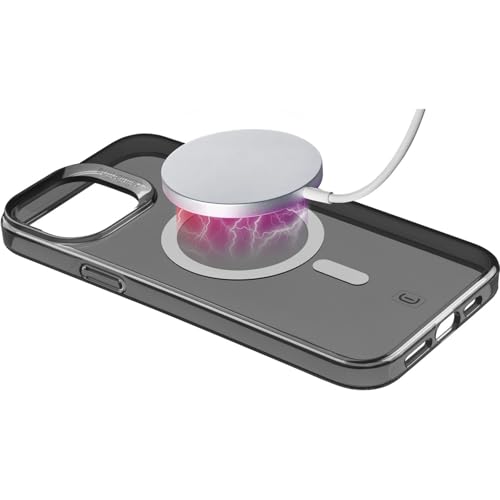 cellularline - Gloss Mag - iPhone 15 - Schutzhülle mit Magneten zum Aufladen und Befestigen an MagSafe Netzteil - Schwarz von cellularline