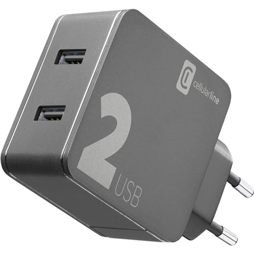 cellularline Multi-Power Home Charger 2X USB 12W +12W, Black von cellularline