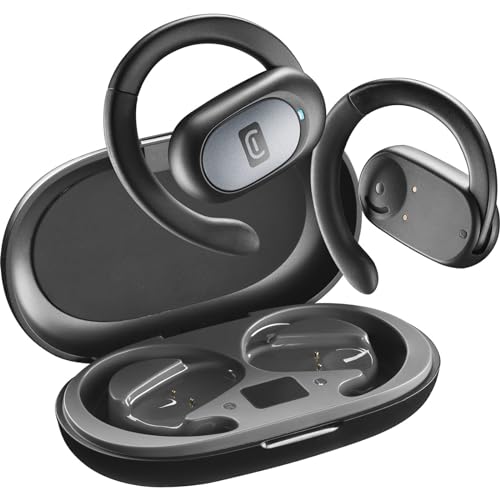 cellularline - Open Ear Bluetooth Headset - 54 Stunden Spielzeit - IPX5 Zertifiziert - Verstellbarer Kopfbügel - Schwarz von cellularline