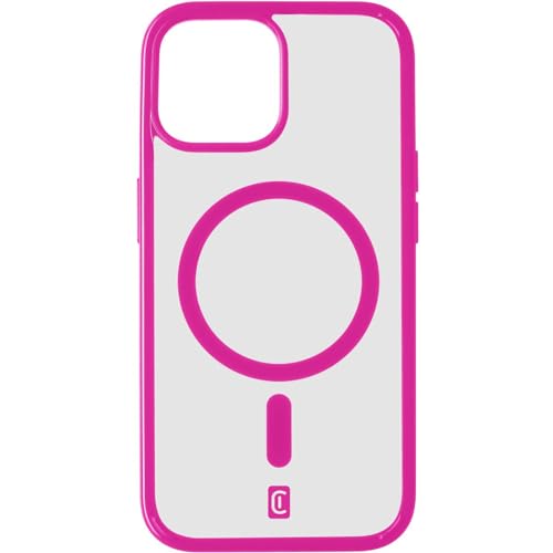 cellularline - Pop Mag - iPhone 15 Plus - Transparente Hülle mit farbigen Kanten Kompatibel mit MagSafe Ecosystem - Geschützte Kanten, Tasten und Anschlüsse - Fuchsia von cellularline