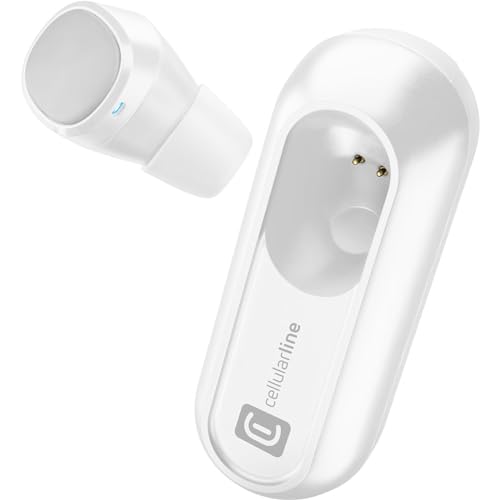 cellularline | Power Mini Headset | Kabelloser In-Ear-Bluetooth-Kopfhörer für Smartphones mit Ladebox - 50 Stunden Autonomie, Weiß von cellularline