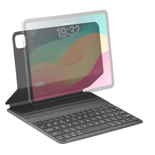 cellularline Schutzhülle Keyboard Case mit integrierter kabelloser Tastatur, italienisches QWERTY-Layout, kompatibel mit iPad bis zu 11 Zoll, Magnetsystem, Schlafmodus, Standfunktion, Schwarz von cellularline