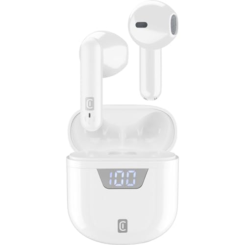 cellularline | Seek - Universal | Bluetooth 5.0 HiFi-Stereokopfhörer mit Ladekoffer - Gesamtautonomie von 15 Stunden - Aufladen 2 Stunden - Reichweite 10 Mt - Universal - Weiß von cellularline