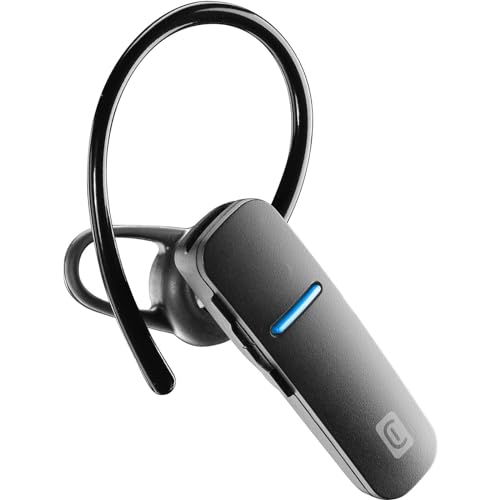 cellularline | Sleek | Mono Ergonomisches Bluetooth® Kopfhörer - Talk Time 5,5 Stunden - Play Time 6 Stunden - Ladezeit 1,5 Stunden - Ausgestattet mit Sprachassistent - Schwarz von cellularline