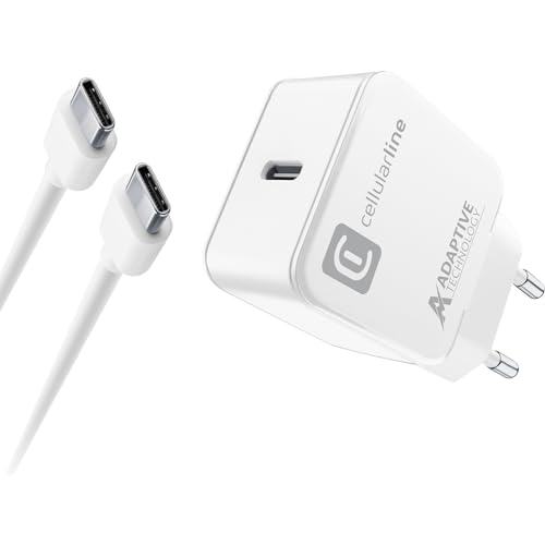 cellularline | USB-C Charger Kit 15W | USB-C-Ladegerät für Samsung – 15 W maximale Ausgangsleistung, 1 m – Weiß von cellularline