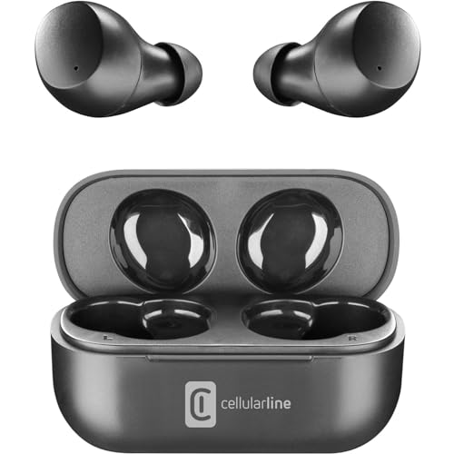 cellularline | Wink | Bluetooth 5.0 HiFi - Stereo-Kopfhörer mit Ladekoffer - Gesamtautonomie von 25 Stunden - Lade 2 Stunden - Bin 10 mt - Schwarz von cellularline