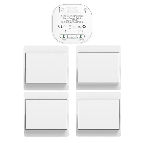 Cerhot funk lichtschalt funkschalt 230v funk lichtschalter ohne batterie set lichtschalter funk wireless light switch funkschalter batterielos funktaster funk-wandschalter für lichter (EU 1Gang 4V1 a) Cerhot funk lichtschalt funkschalt 230v funk lichtschalter ohne batterie set lichtschalter funk wireless light switch funkschalter batterielos funktaster funk-wandschalter für lichter (EU 1Gang 4V1 a) von cerhot