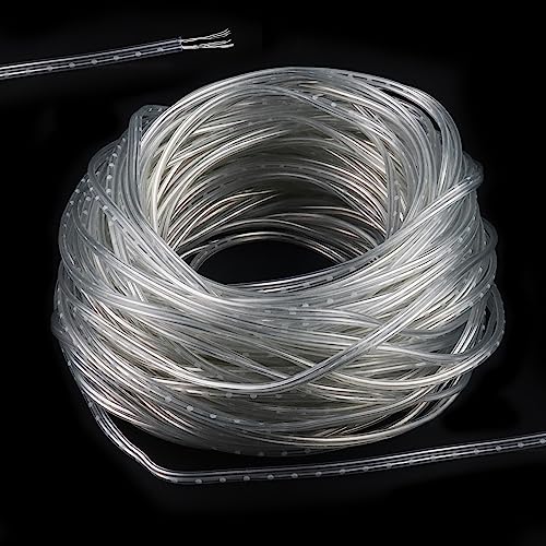 cersaty 1 Stk 25m 12V Kabel, Transparent PVC, 7 Kupferkabel, 14 AWG, 2 Kerne, für Lichterketten, Dekorative Lichter, LED Wandlampen, Weihnachtslicht Balken von cersaty