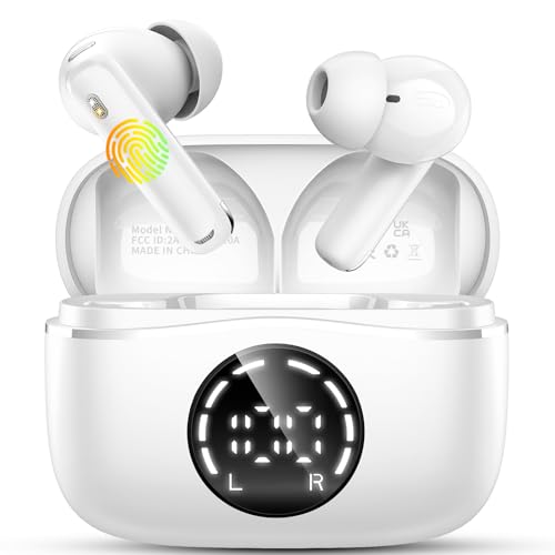 Bluetooth Kopfhörer, NEW In Ear Kopfhörer Kabellos Bluetooth 5.4 mit 4 Mikrofon ENC Noise Cancelling telefon kabellose kopfhörer , HiFi Stereo, 48H Spielzeit, IP7 Wasserdicht USB-C Ohrhörer Weiß Bluetooth Kopfhörer, NEW In Ear Kopfhörer Kabellos Bluetooth 5.4 mit 4 Mikrofon ENC Noise Cancelling telefon kabellose kopfhörer , HiFi Stereo, 48H Spielzeit, IP7 Wasserdicht USB-C Ohrhörer Weiß von chalvh
