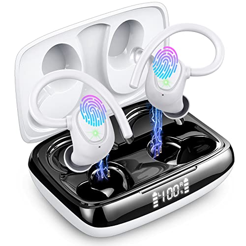 Bluetooth Kopfhörer Sport, 2025 Kopfhörer Kabellos Bluetooth 4 ENC HD Mic mit LED-Anzeige, 48 Std In Ear Kopfhörer Bluetooth 5.3 Stereo mit LED-Anzeige, Lärmreduzierung, IP7 Wasserdicht Ohrhörer von chalvh