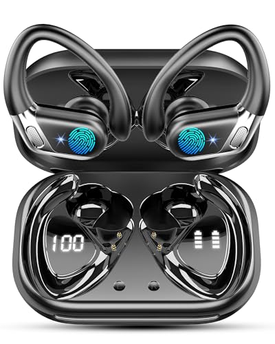 Bluetooth Sport-Kopfhörer, Bluetooth 5.4 HiFi Stereo, 50 Stunden kabellose Kopfhörer mit Geräuschunterdrückung, Schnellladung USB-C, Bluetooth-Kopfhörer IP7, wasserdicht, Laufen, Fitnessstudio, Laufen Bluetooth Sport-Kopfhörer, Bluetooth 5.4 HiFi Stereo, 50 Stunden kabellose Kopfhörer mit Geräuschunterdrückung, Schnellladung USB-C, Bluetooth-Kopfhörer IP7, wasserdicht, Laufen, Fitnessstudio, Laufen von chalvh