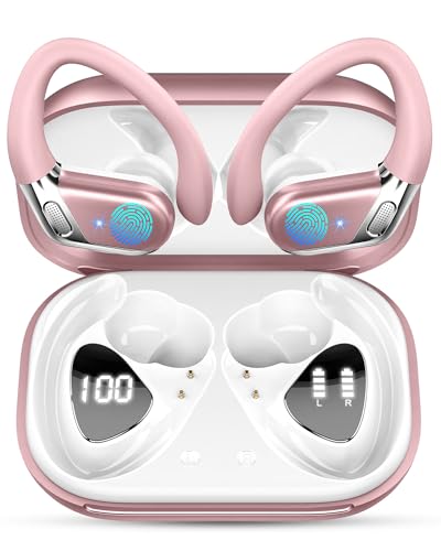 chalvh Bluetooth Kopfhörer Sport, Kopfhörer Kabellos Bluetooth 5.4 in Ear Kopfhörer mit CVC8.0 Noise Cancelling Mikrofon, Rosegold von chalvh