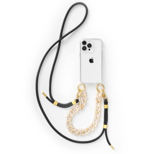 change Clear Case Handykette kompatibel mit iPhone 13 Pro | Durchsichtige Handyhülle mit Band zum umhängen und kurzer Chunkykette | Kordel verstellbar | Transparent von change