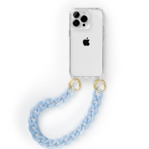 change Clear Case Handykette kompatibel mit iPhone 15 Pro | Durchsichtige Handyhülle mit Handgelenkschlaufe | Kurze Acrylkette | Abnehmbar | Transparent Blau change Clear Case Handykette kompatibel mit iPhone 15 Pro | Durchsichtige Handyhülle mit Handgelenkschlaufe | Kurze Acrylkette | Abnehmbar | Transparent Blau von change