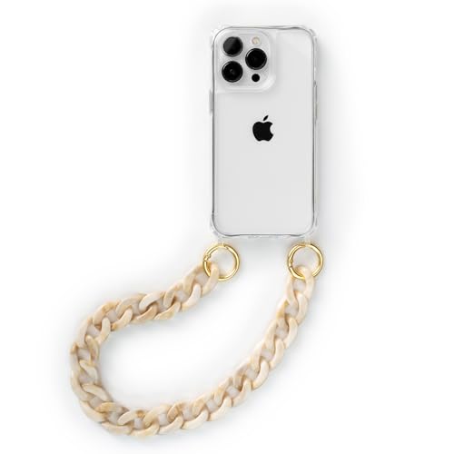 change Clear Case Handykette kompatibel mit iPhone 16 Pro | Durchsichtige Handyhülle mit Handgelenkschlaufe | Kurze Acrylkette | Abnehmbar | Transparent Beige change Clear Case Handykette kompatibel mit iPhone 16 Pro | Durchsichtige Handyhülle mit Handgelenkschlaufe | Kurze Acrylkette | Abnehmbar | Transparent Beige von change